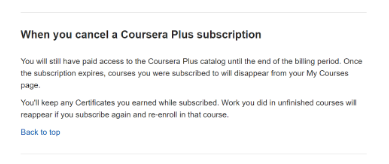 Cancel Coursera Subsciption Cancel Coursera Subsciption