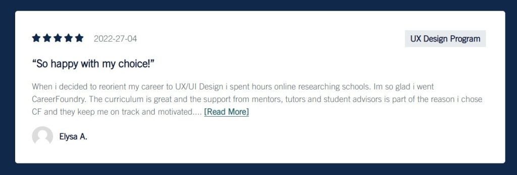 CareerFoundry UX Design Bootcamp Testimonial CareerFoundry UX Design Bootcamp Testimonial