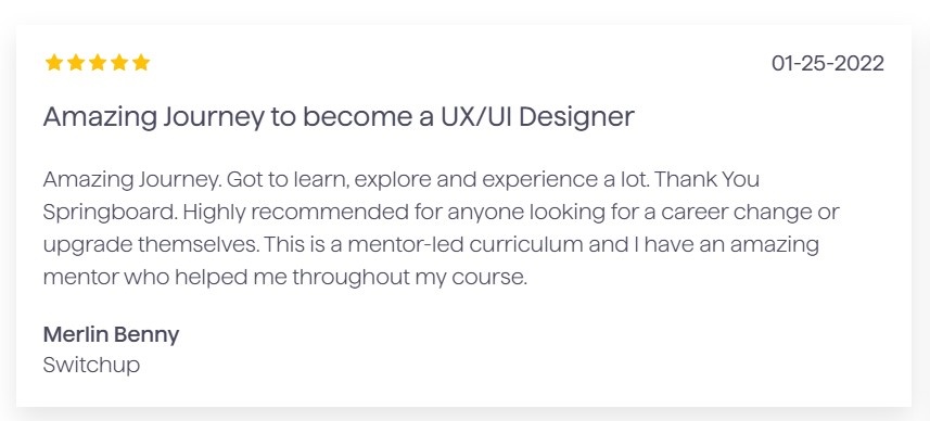 Springboard UX Design Bootcamp Review Springboard UX Design Bootcamp Review