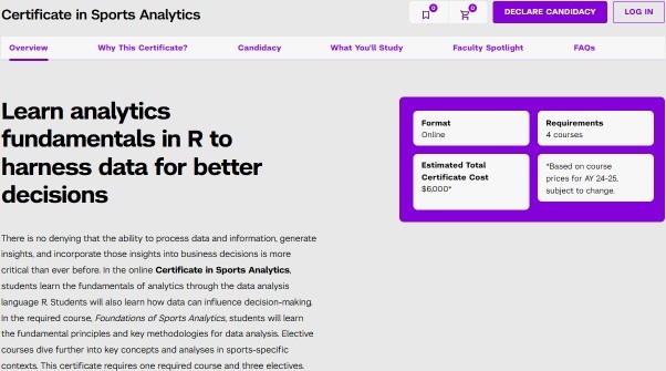 Certificate in Sports Analytics Certificate in Sports Analytics
