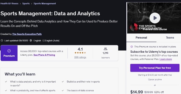 Sports Management: Data and Analytics Sports Management: Data and Analytics